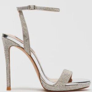Steve Madden WAFER RHINESTONES Women's Heels Completely Diamante NEW 7 NEW